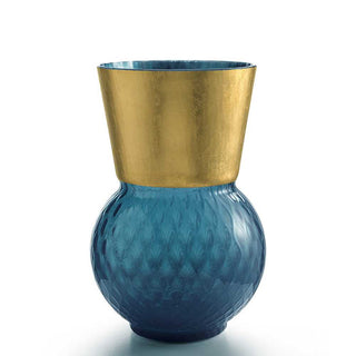 Nason Moretti Basilio big vase with gold edge - Murano glass Nason Moretti Air force blue - Buy now on ShopDecor - Discover the best products by NASON MORETTI design