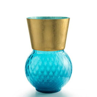 Nason Moretti Basilio big vase with gold edge - Murano glass Nason Moretti Sea water - Buy now on ShopDecor - Discover the best products by NASON MORETTI design