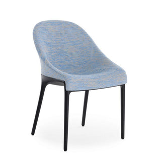 Kartell Eleganza Ela armchair in Melange fabric with black structure Kartell Melange 3 Light Blue - Buy now on ShopDecor - Discover the best products by KARTELL design