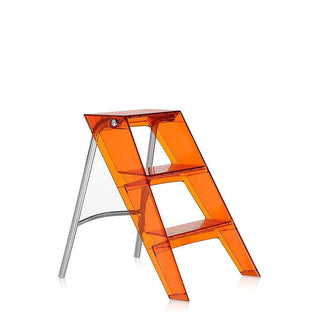 Kartell Upper folding step ladder with chromed steel structure Kartell Orange red 71 - Buy now on ShopDecor - Discover the best products by KARTELL design