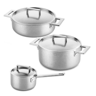 Mepra Attiva Vintage 6-piece cookware set pewter - Buy now on ShopDecor - Discover the best products by MEPRA design