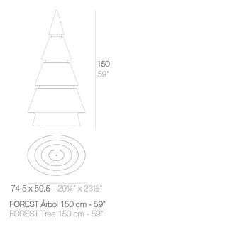 Vondom Forest Christmas tree 150 cm RGB colour changing - remote control - Buy now on ShopDecor - Discover the best products by VONDOM design